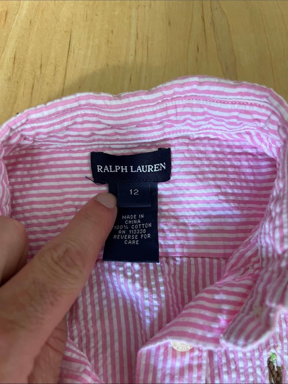 Ralph Lauren Pink & White Striped Seersucker Sleeveless Polo Top - Picture 2 of 9
